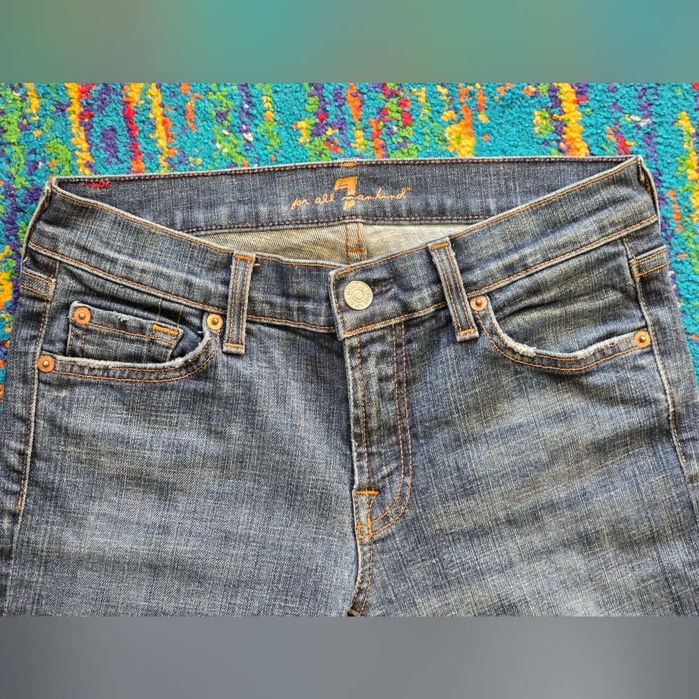 7 For All Mankind Flare Size 29 X 33L Womens Jeans - Picture 3 of 13